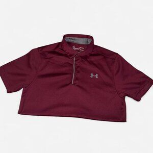 Under Armour Men's Maroon/Graphite Tech Polo. Size Small